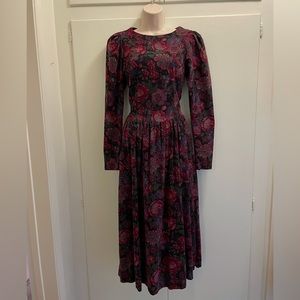 1980’s Laura Ashley Floral Corduroy Dress 8